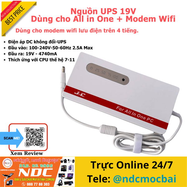 Nguồn UPS 19V dùng cho All in One + Modem Wifi + Camera
